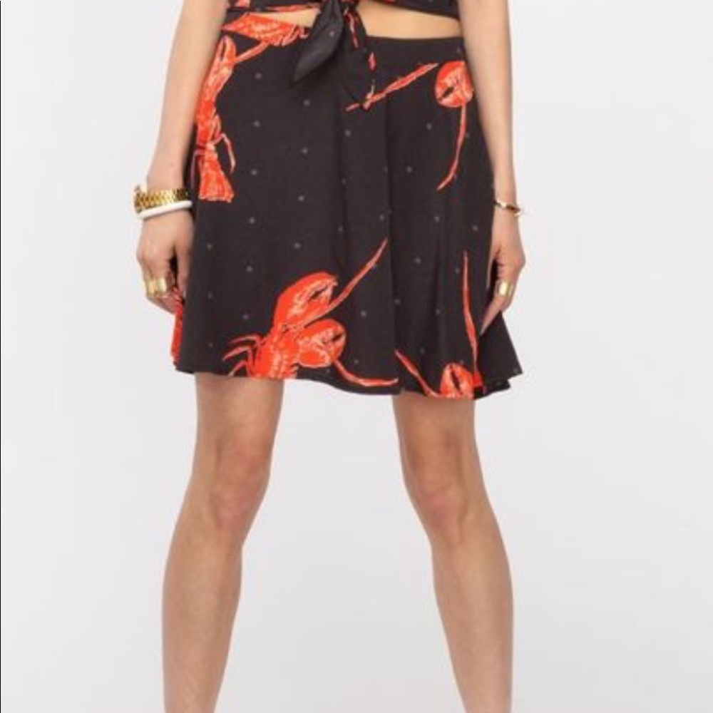 NWT Viva Vena Seaside Circle Lobster Flame Skirt